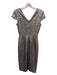 Dress the Population Size XS Silver Polyester Fully Sequined V Neck Midi Dress Silver / XS