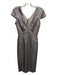 Dress the Population Size XS Silver Polyester Fully Sequined V Neck Midi Dress Silver / XS