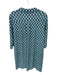 Jude Connally Size L Navy & Aqua Polyester Silver Hardware Collar Midi Dress Navy & Aqua / L
