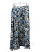 Nest Size L Blue & Beige Print Polyester Elastic Waist Animal Print Midi Skirt Blue & Beige Print / L