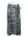 Nest Size L Blue & Beige Print Polyester Elastic Waist Animal Print Midi Skirt Blue & Beige Print / L