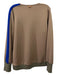 Tibi Size M Olive Green & Blue Polyester Blend V Neck Side Stripe Top Olive Green & Blue / M