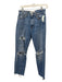 Reformation Size 26 Medium Wash Cotton Denim High Rise Knee Holes Straight Jeans Medium Wash / 26