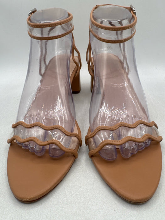 Loeffler Randall Shoe Size 9 Dusty Pink Leather Clear Detail Sandals