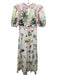 Alemais Size 0 White, Green, Pink Linen Back Zip Scenery Palm Tree Dress White, Green, Pink / 0