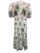 Alemais Size 0 White, Green, Pink Linen Back Zip Scenery Palm Tree Dress White, Green, Pink / 0