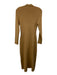 Sezane Size M Camel Brown Merino Wool Blend Long Sleeve Button Detail Dress Camel Brown / M