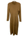 Sezane Size M Camel Brown Merino Wool Blend Long Sleeve Button Detail Dress Camel Brown / M