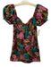 Farm Size XS Black, White, Multi Cotton Short Balloon Sleeve Abstract Mini Dress Black, White, Multi / XS