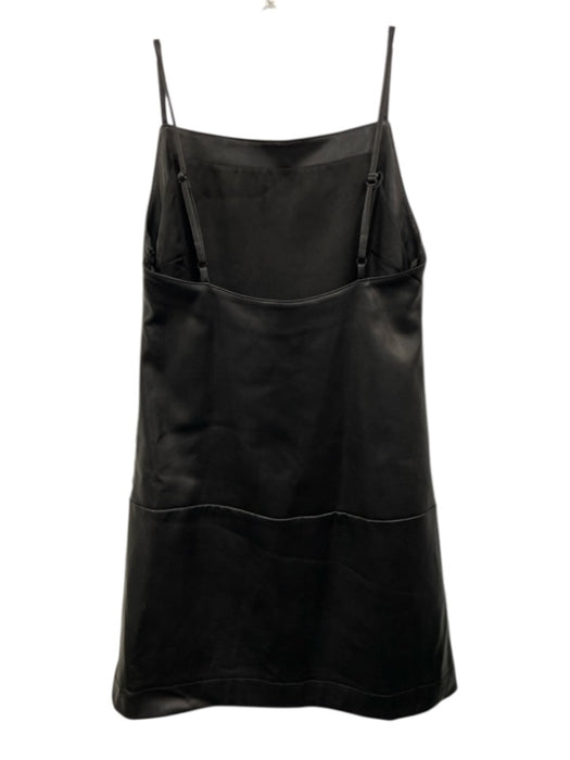Staud Size XS Black Polyurethane Spaghetti Strap Front Pockets Mini Dress Black / XS