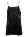Staud Size XS Black Polyurethane Spaghetti Strap Front Pockets Mini Dress Black / XS