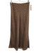 Reformation Size 0 Brown & White Silk Elastic Waist Geometric Maxi Skirt Brown & White / 0