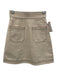 Alemais Size 0 Cream White & Multi Cotton Denim Contrast Stitch High Rise Skirt Cream White & Multi / 0