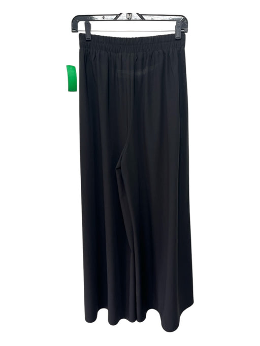 Patrizia Luca Size XS Black Polyester Elastic Waist Trouser Wide Leg Pants Black / XS