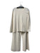 Allude Size Medium Ivory Wool Long Sleeve Stretch Waist Wide Leg Pant Set Ivory / Medium