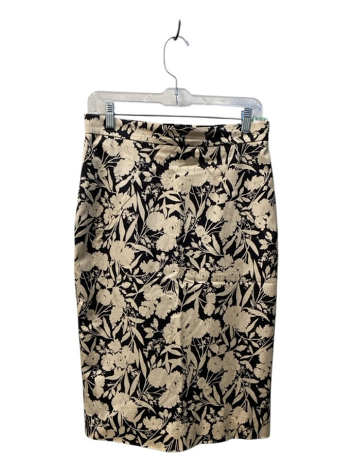 D & G Size Est Small Cream & Black No Fabric Tag Abstract Floral Back Zip Skirt Cream & Black / Est Small