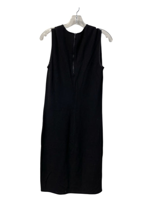 Vince Size Medium Black Viscose Blend Sleeveless Round Neck Back Zip Knit Dress Black / Medium