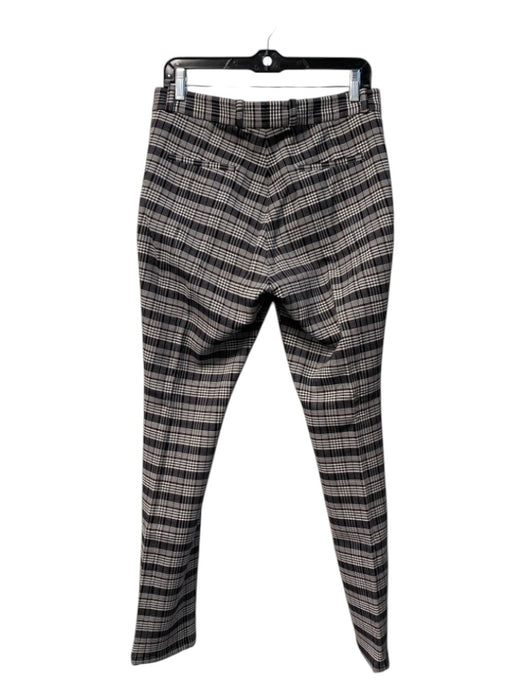 Victoria Beckham Size 8 Black & White Viscose Plaid Side Pocket Mid Rise Pants Black & White / 8