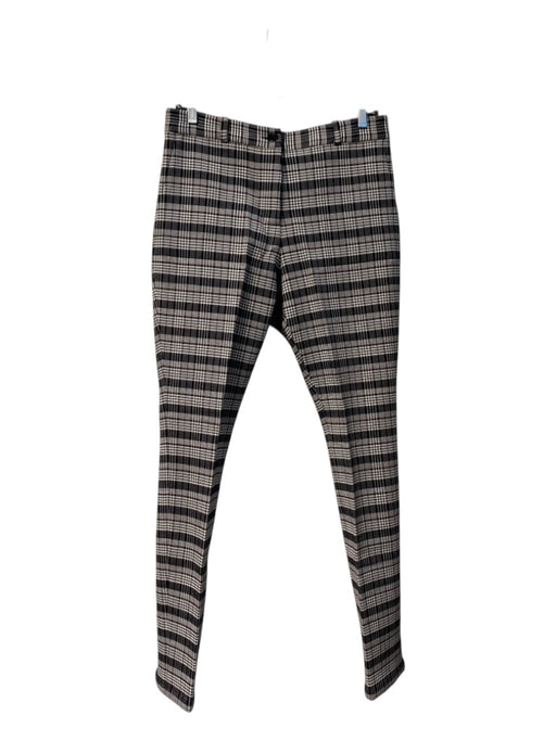 Victoria Beckham Size 8 Black & White Viscose Plaid Side Pocket Mid Rise Pants Black & White / 8