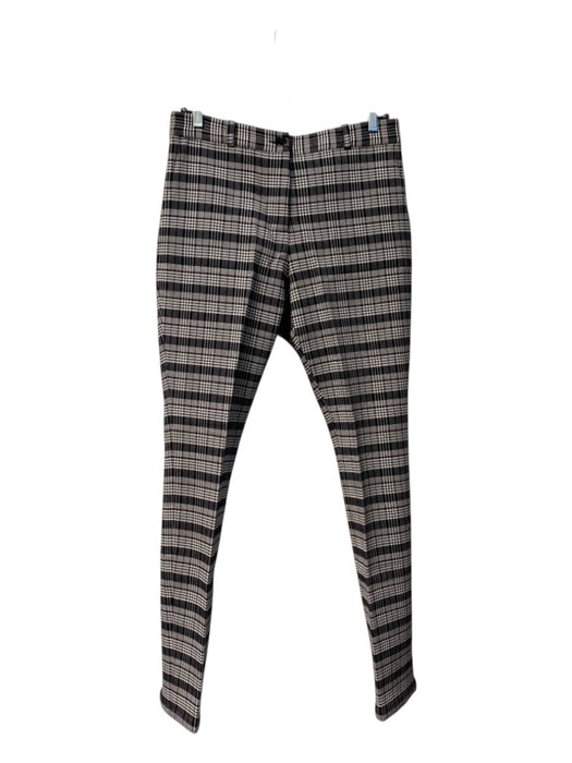 Victoria Beckham Size 8 Black & White Viscose Plaid Side Pocket Mid Rise Pants Black & White / 8