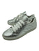 Prada Shoe Size 36.5 Silver Leather Embossed Logo lace up Low Top Sneakers Silver / 36.5