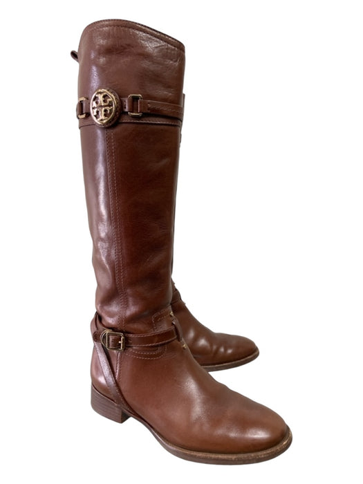 Tory Burch Shoe Size 7 Brown Vegan Leather Buckle Detail Side Zip Boots Brown / 7