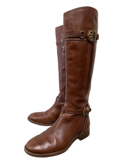 Tory Burch Shoe Size 7 Brown Vegan Leather Buckle Detail Side Zip Boots Brown / 7