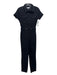 Good American Size 0 Black Cotton Blend Denim Front Zip Front Pocket Jumpsuit Black / 0