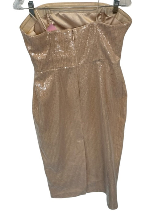 Milly Size 12 nude Sequin Midi Strapless Dress nude / 12