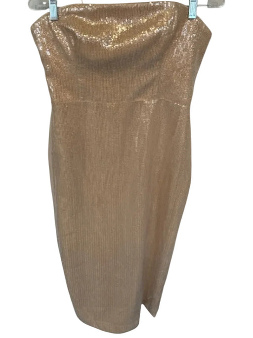 Milly Size 12 nude Sequin Midi Strapless Dress nude / 12