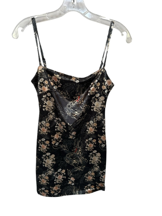 Urban Outfitters Size M Black & Tan Polyester Blend Spaghetti Strap Dragon Dress Black & Tan / M