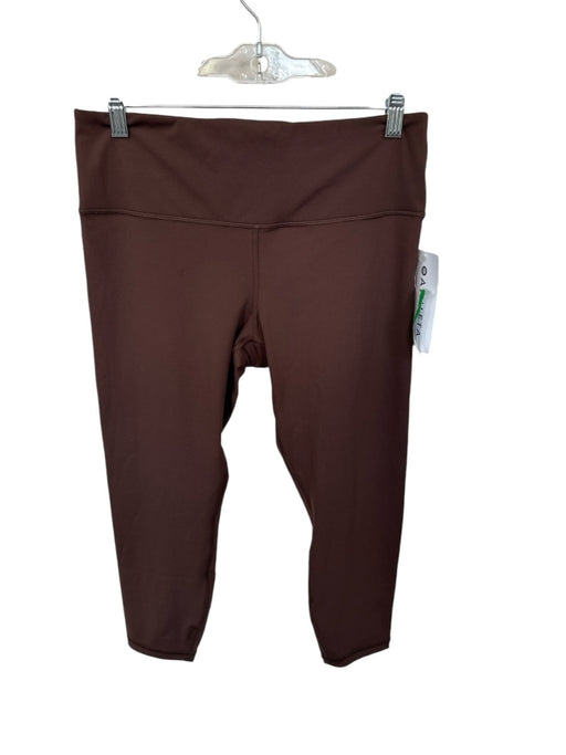 Athleta Size L Brown Polyester Blend Cropped Athletic Leggings Brown / L