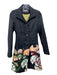 Desigual Size 38 Black, Peach & White Cotton & Polyester Button Up Jaquard Coat Black, Peach & White / 38