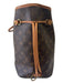 Louis Vuitton Brown Print Coated Canvas Monogram Leather Strap Tote Bag Brown Print / MM