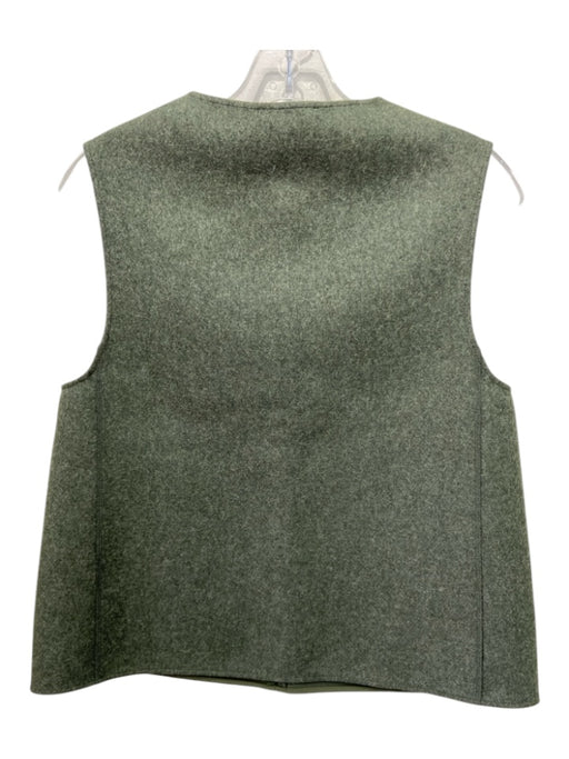 COS Size 6 Olive Green Wool Blend Half Zip Sleeveless Top Olive Green / 6