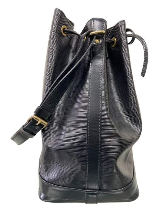 Louis Vuitton Black Leather Epi Brass Hardware Bucket Drawstring Bag Black / Large