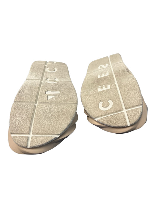 4CCCCEES Shoe Size 38 Tan & blue Leather Criss Cross Open Toe & Heel Shoes Tan & blue / 38