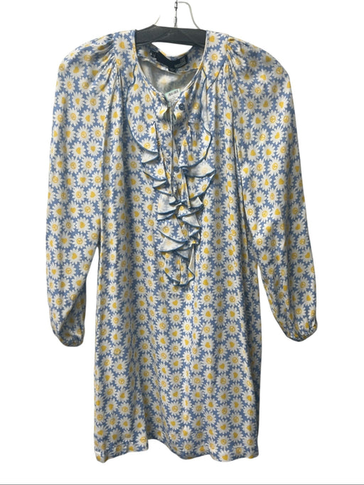 Love Moschino Size 8 Blue, White & Yellow No Fabric Tag daisy Long Sleeve Dress Blue, White & Yellow / 8