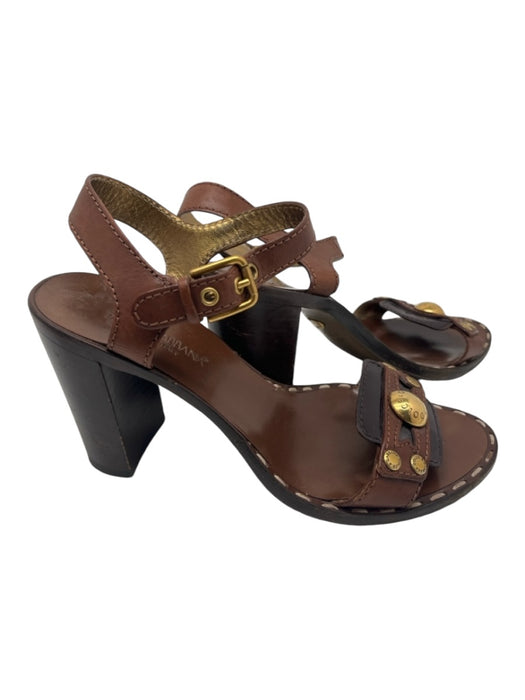 Dolce & Gabbana Shoe Size 37.5 Brown & Gold Leather Gold hardware Sandal Pumps Brown & Gold / 37.5