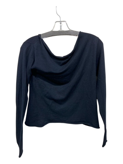 Donna Karan Sig. Size M Navy Blue Viscose Boat Neck Long Sleeve Top Navy Blue / M