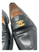 Chanel Shoe Size 7.5 Black & Gold Polished Leather Turnlock Penny Loafer Loafers Black & Gold / 7.5