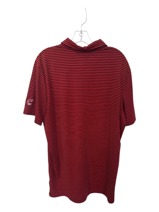 RLX Size L Red & Black Polyester Blend Striped Polo Men's Shirt Red & Black / L