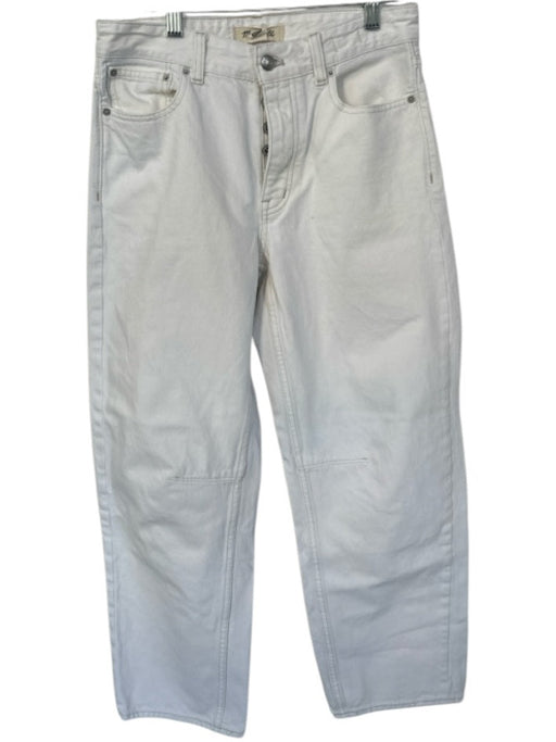 Madewell Size 24 White Cotton Barrell Leg Jean Pants White / 24