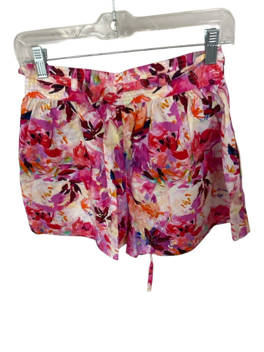 Ulla Johnson Size 4 Pink & Orange Cotton High Waist Flowers Side Zip Shorts Pink & Orange / 4