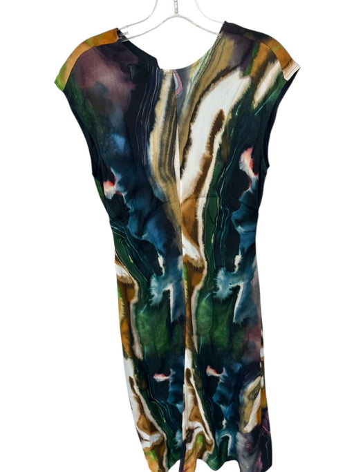 Marie Oliver Size XS Teal & Tan Viscose Cap Sleeve Tie Dye Maxi Dress Teal & Tan / XS