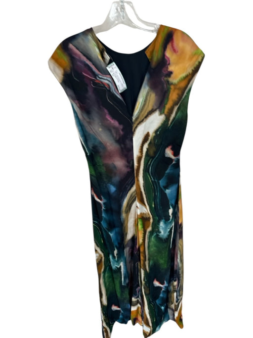 Marie Oliver Size XS Teal & Tan Viscose Cap Sleeve Tie Dye Maxi Dress Teal & Tan / XS