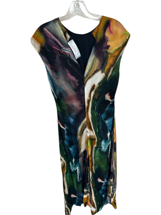 Marie Oliver Size XS Teal & Tan Viscose Cap Sleeve Tie Dye Maxi Dress Teal & Tan / XS