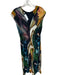 Marie Oliver Size XS Teal & Tan Viscose Cap Sleeve Tie Dye Maxi Dress Teal & Tan / XS