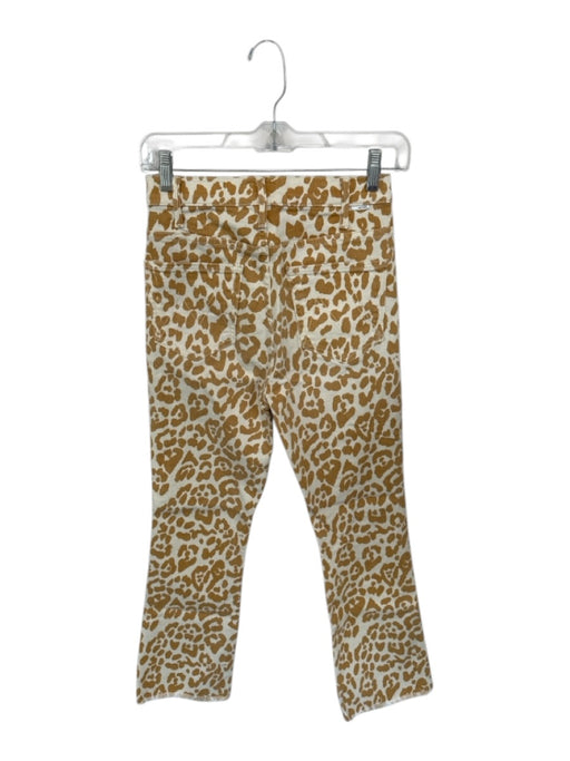 Mother Size 27 Tan & White Cotton Blend High Waist Animal Print Bootcut Jeans Tan & White / 27