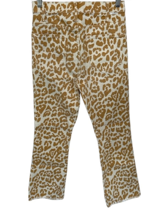 Mother Size 27 Tan & White Cotton Blend High Waist Animal Print Bootcut Jeans Tan & White / 27